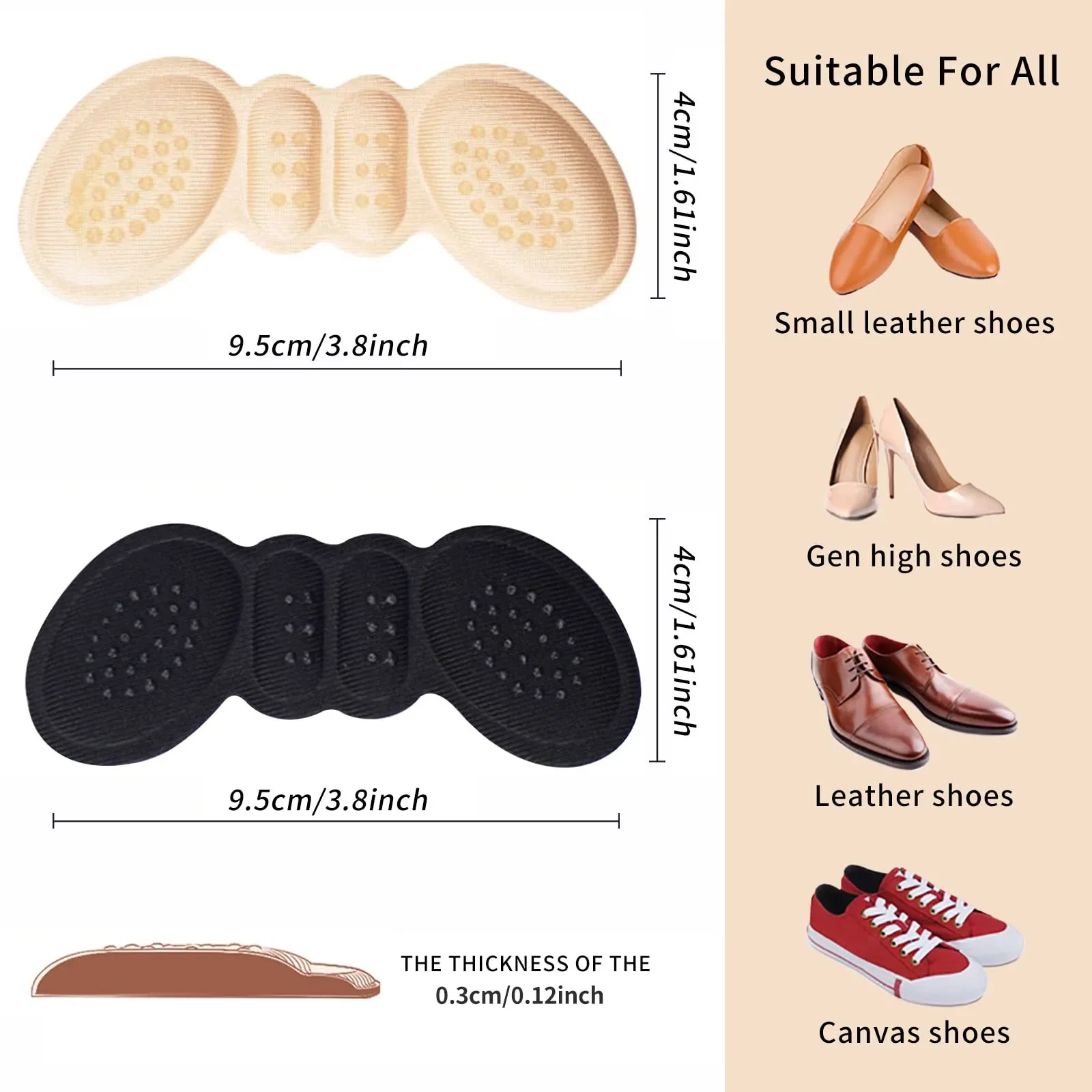 4Pairs Heel Pads for Shoes Too - đánh giá và giá Heel Liner Grip